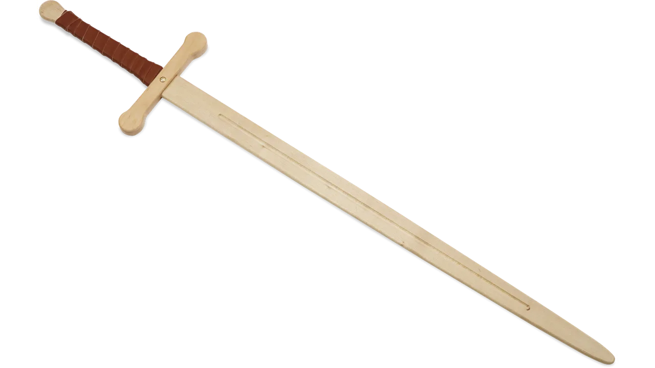 Zweihandschwert Birke, braune Kunstlederwicklung 107cm - Bild 1