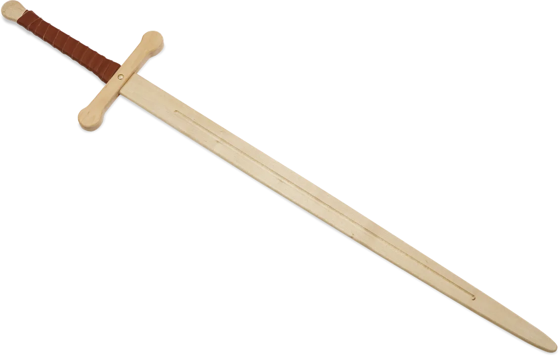 Zweihandschwert Birke, braune Kunstlederwicklung 107cm - Bild 1