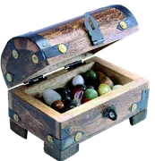 Schatztruhe mit 150g Halbedelsteinen,11x7x9cm - Bild 3