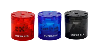 SUPER SIX 3er-SET "Travel" aus ABS - Rot, Blau & Schwarz, 5cm+ Ø 5cm, Reisespiel - Bild 2