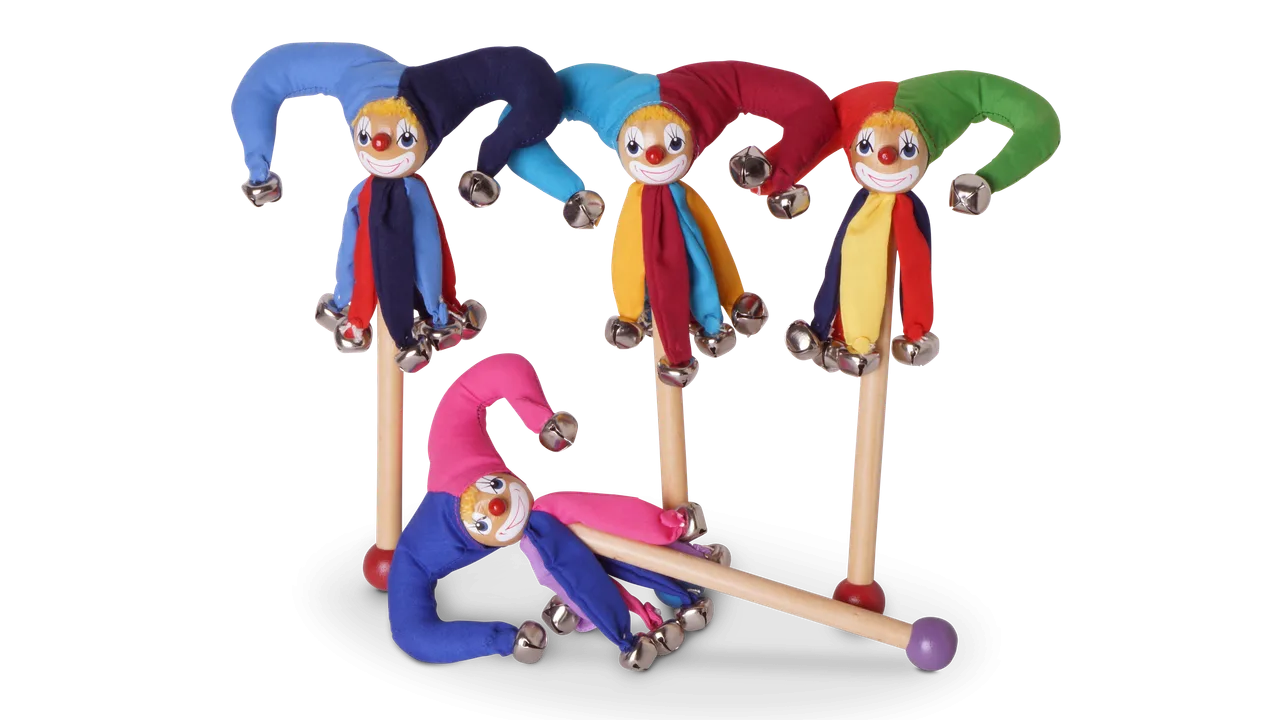 Narrenstab groß, m. Glöckchen, sortiert - Bild 1