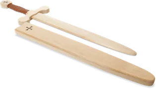 Templer Schwert Set m Holzhülle, Birk/Erle 60cm, braune Wickel. - Bild 1
