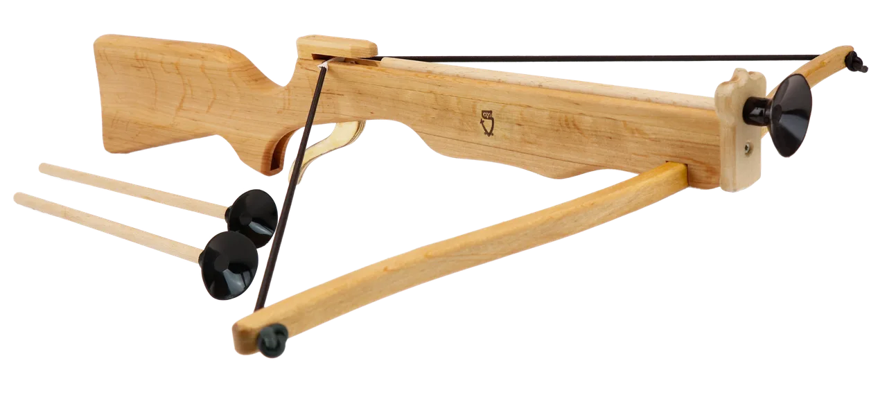 Kinder-Armbrust Erlenholz geölt +3x Armbrustbolzen mit Saugnapf 1246 - Bild 1
