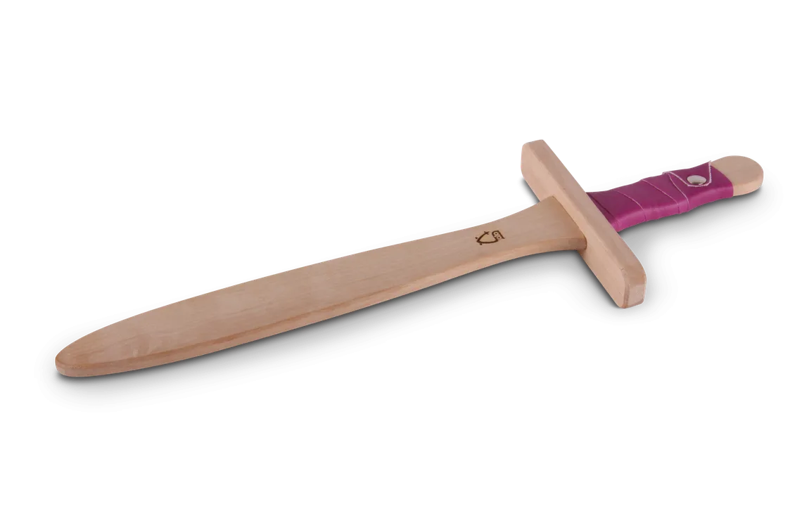 Dolch Prinzessin, Birke, pinke Kunstlederwickelung, 37 cm - Bild 1