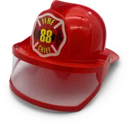 Feuerwehr-Helm mit Visier, ROT + Sticker FIRE CHIEF - Bild 1