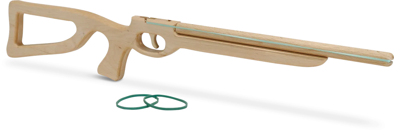Kinder-Gewehr m Funktion, 'Wettkampf' Erle (schießt Gummis) - Bild 1