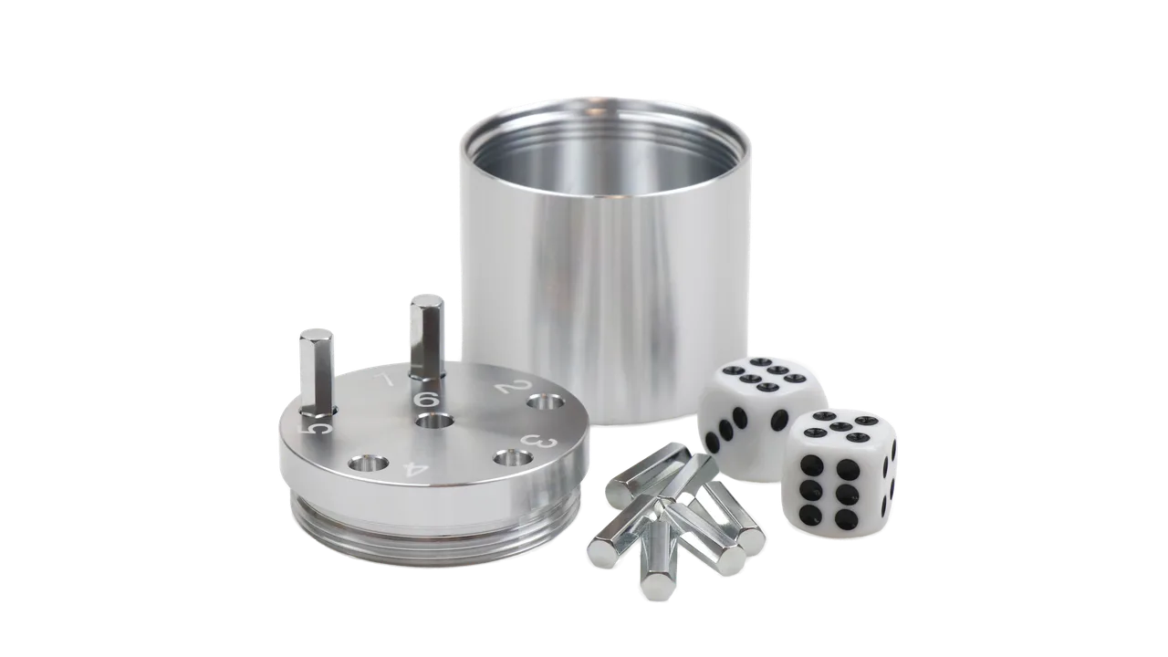 SUPER SIX "Travel" Alu, Silber, Premium, 5+Ø5cm, Reisespiel - Bild 1