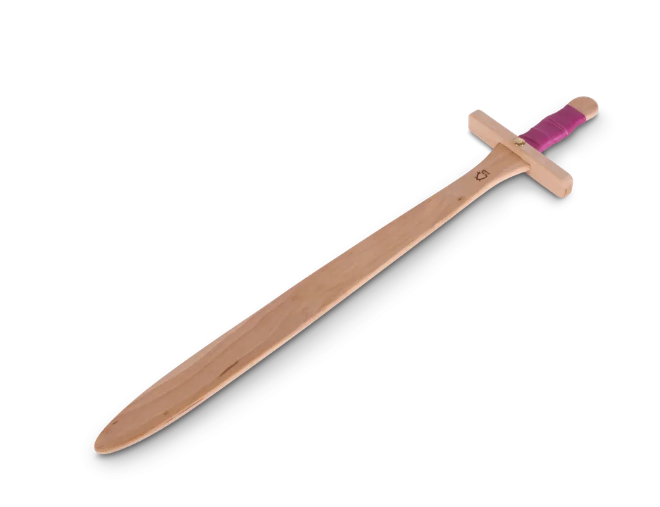 Schwert Prinzessin, Birke, pinke Kunstlederwickelung, 56 cm - Bild 1