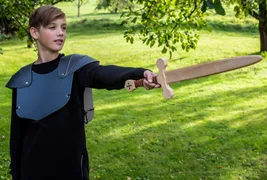 Templer Schwert Set m Holzhülle, Birk/Erle 60cm, braune Wickel. - Bild 7