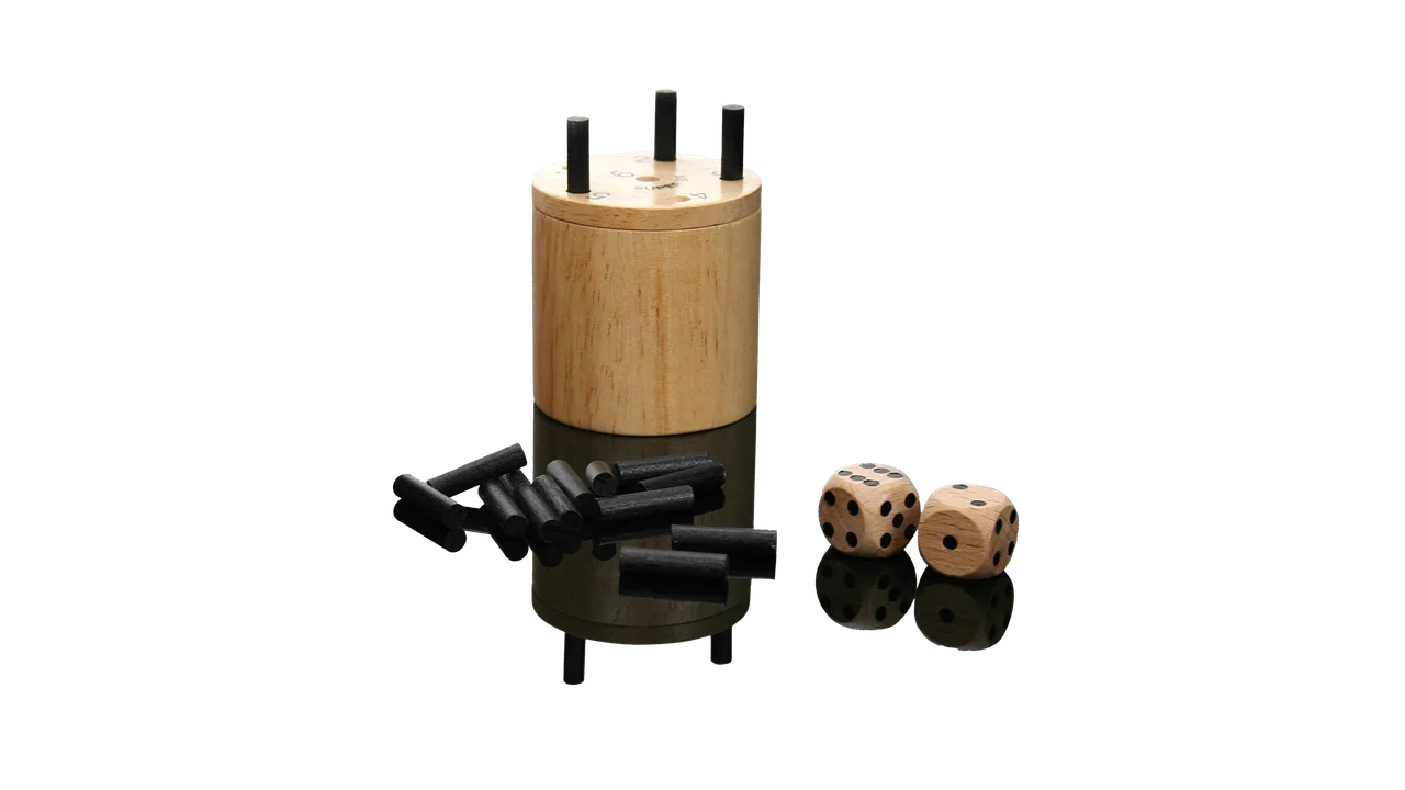 SUPER SIX "Travel" aus HOLZ, 5cm+ Ø 5cm, Premium, Reisespiel - Bild 1