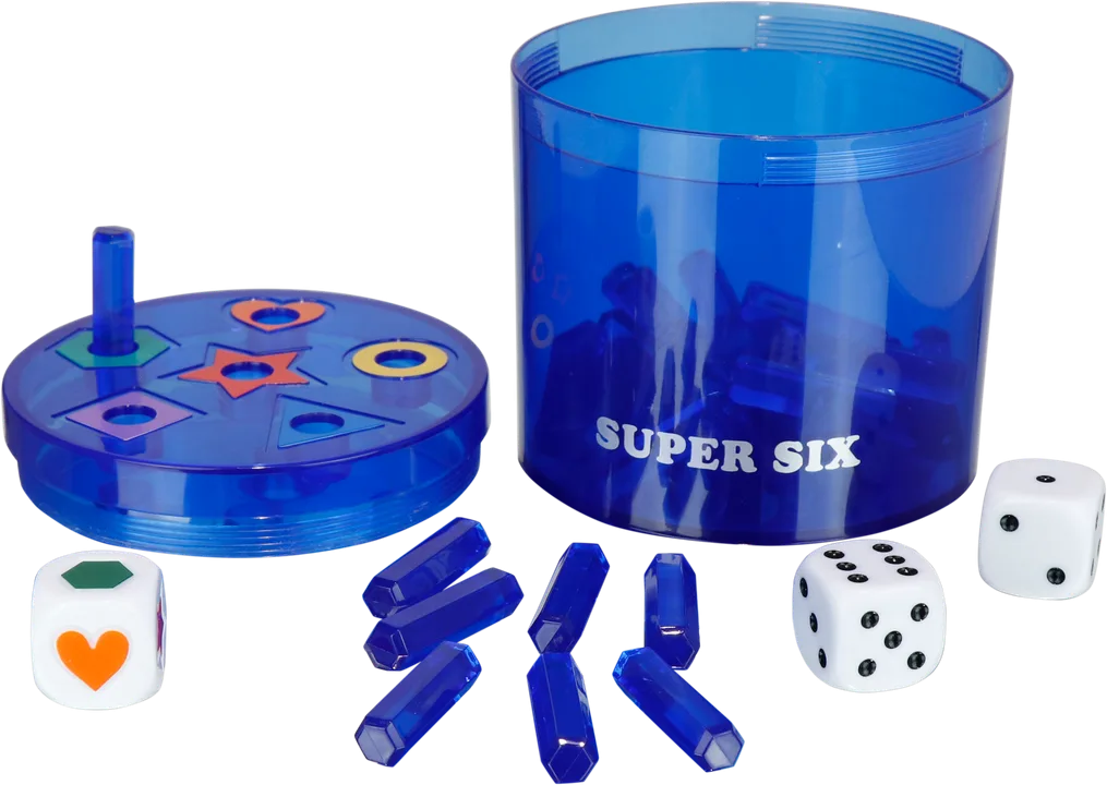 SUPER SIX "Family" ABS Blau,10+Ø10cm, Beidseitig bespielbar! - Bild 1