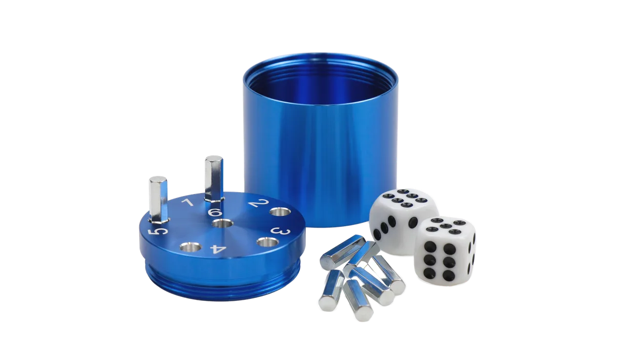 SUPER SIX "Travel" Alu, Blau Premium, 5+Ø5cm, Reisespiel - Bild 1