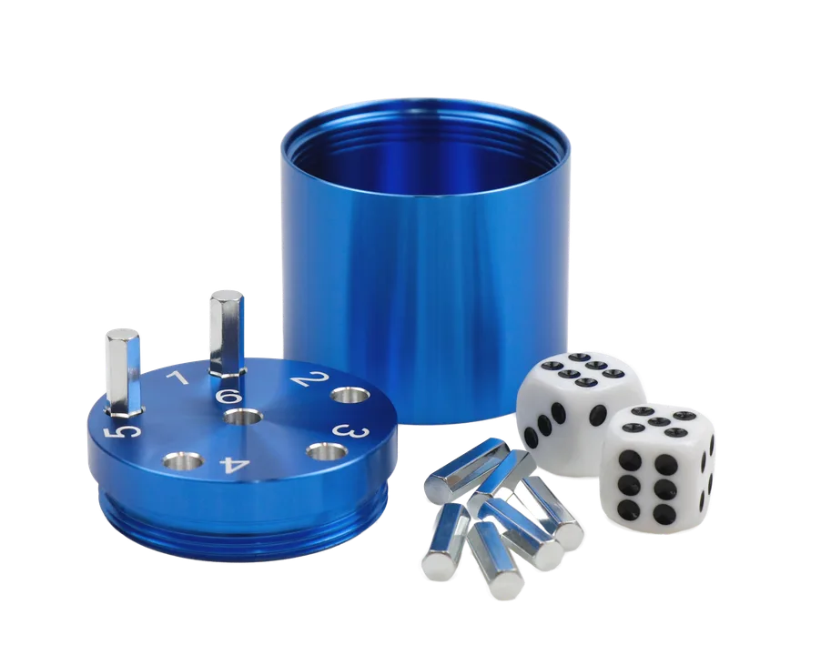 SUPER SIX "Travel" Alu, Blau Premium, 5+Ø5cm, Reisespiel - Bild 1