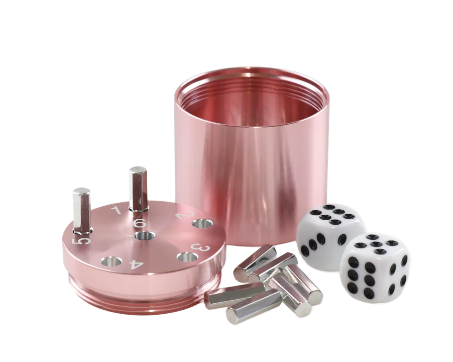 SUPER SIX "Travel" Alu, Roségold Premium, 5+Ø5cm, Reisespiel - Bild 1
