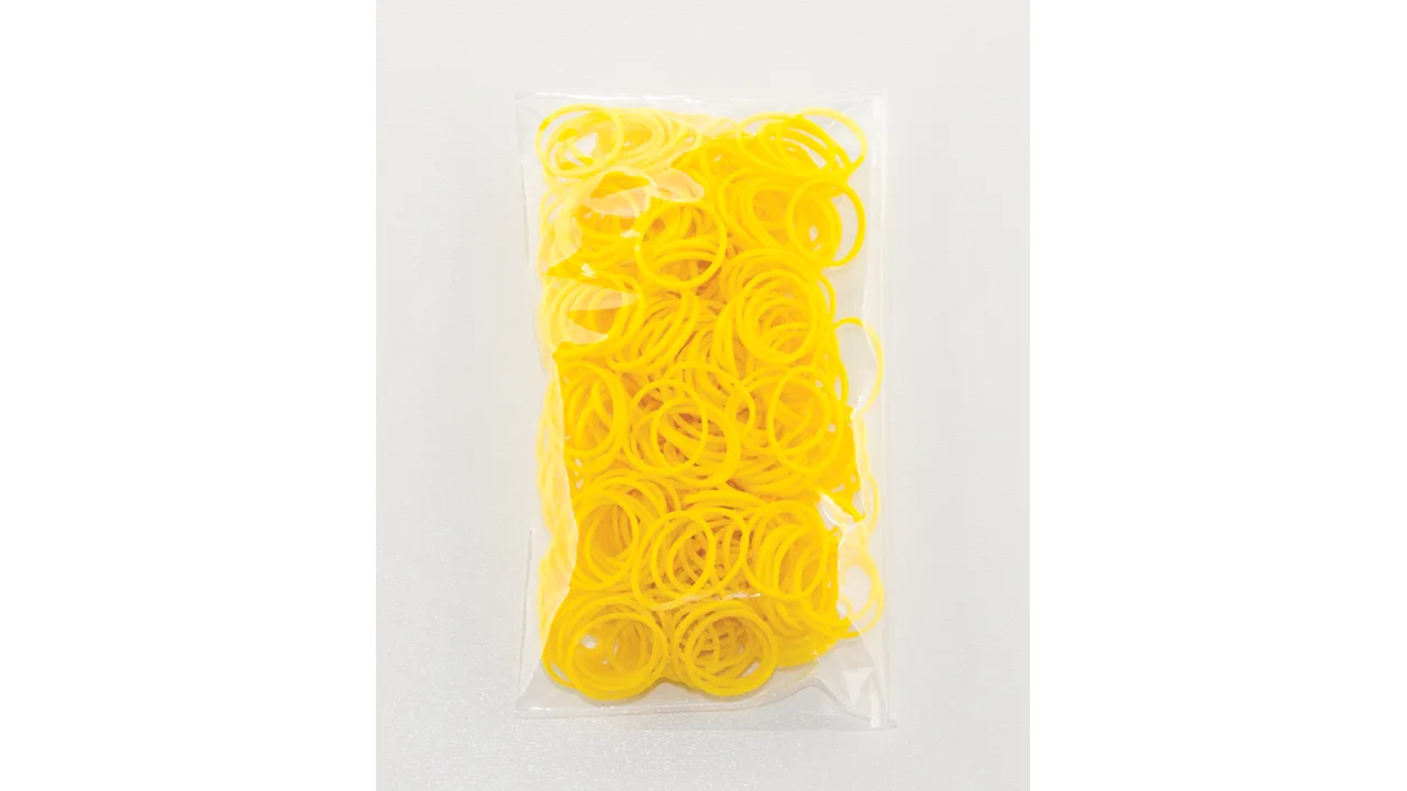300 Stück + 12 S-Clips Elastiplay-Bänder gelb - Bild 1