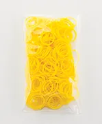 100 Stück + 5 S-Clips Elastiplay-Bänder gelb - Bild 1