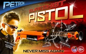 SURESHOT KINDER-Pistole (pump action!)+ 3 Darts,AB 8 JAHRE! - Bild 2