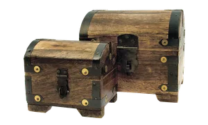 Schatzkiste/Bauerntruhe, 2er-SET,  Mango geflammt,  ca.14x11x13cm - Bild 1