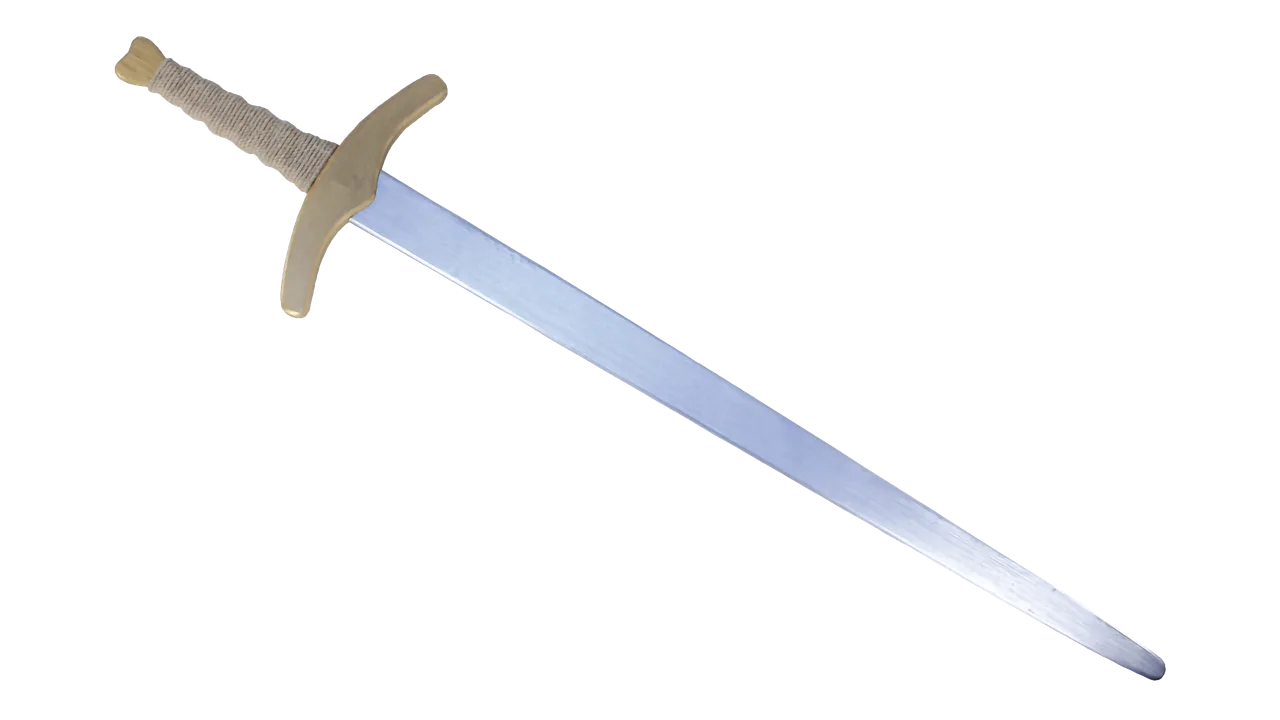 Zweihand-Prunkschwert silber/gold, Leinenwickelung, ca. 111cm - Bild 1