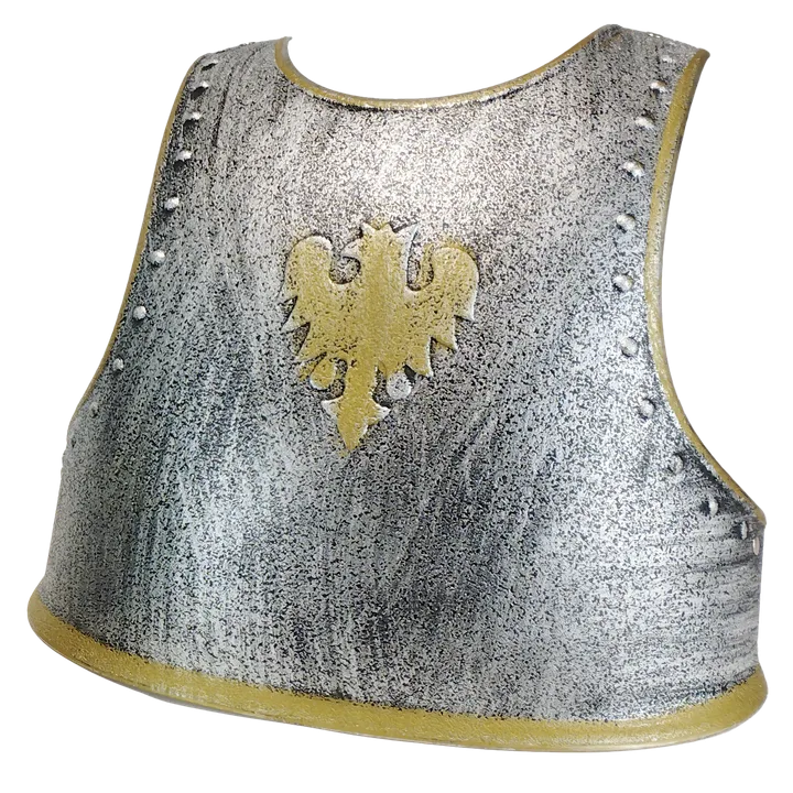 Brustpanzer Adler mit Gurten, 32x31 cm, Silber/Gold - Bild 1