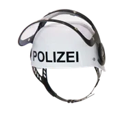 Kinder-Polizeihelm mit klappbarem Visier, Kunststoff, weiß/schwarz - Bild 2