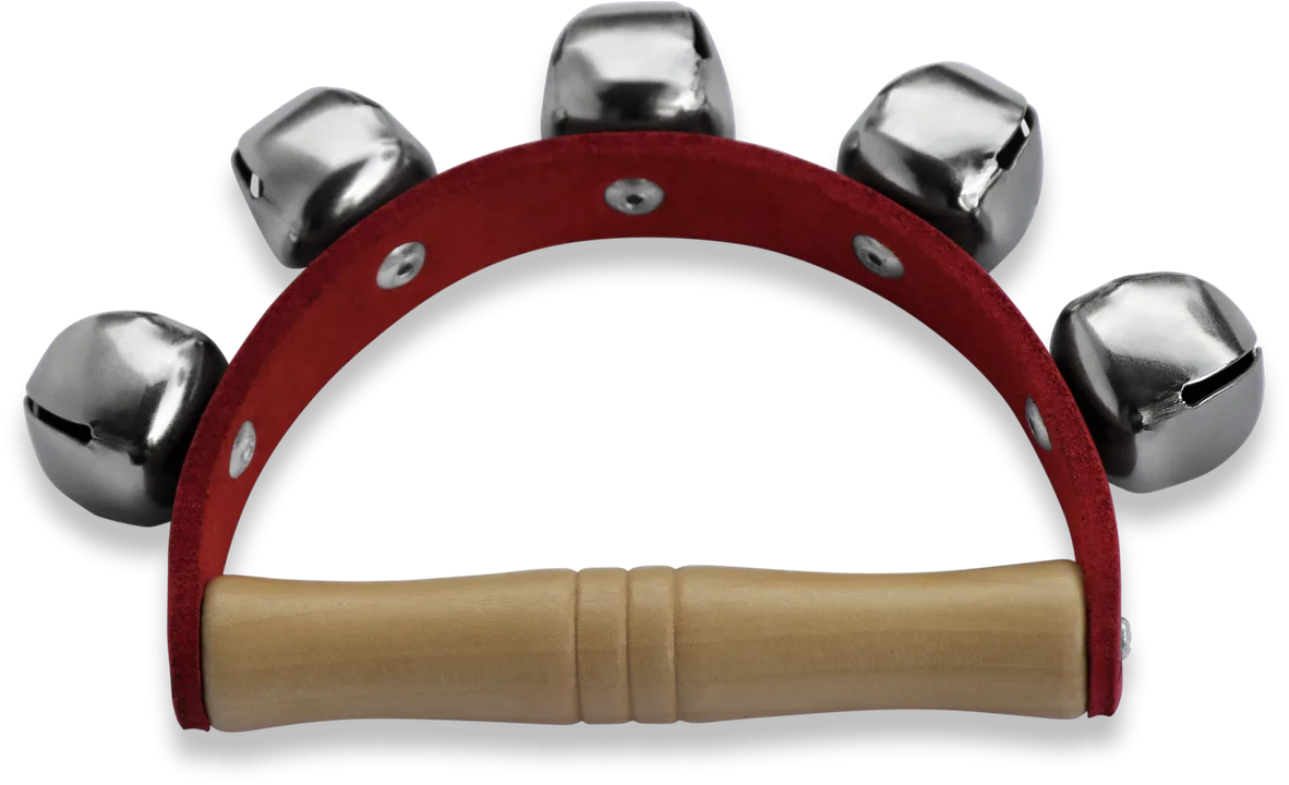 Schellenrassel / Schellenkranz / Lederhandschelle mit 5 Schellen am Lederband - Bild 1