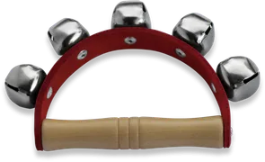 Schellenrassel / Schellenkranz / Lederhandschelle mit 5 Schellen am Lederband - Bild 1