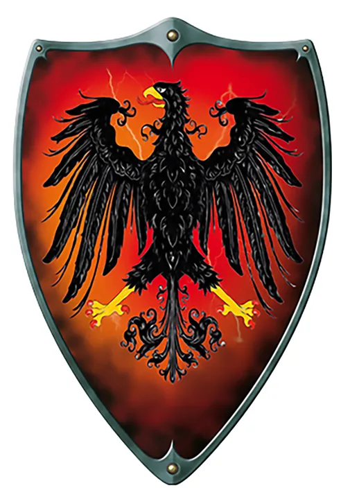 Ritter-Schild ADLER, Holz, 2 Ledergriffe, 49x32cm - Bild 1