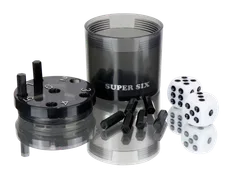 SUPER SIX "Travel" aus ABS - Schwarz, 5cm+ Ø 5cm, Reisespiel - Bild 6