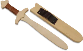 Dolch Set mit Holzhülle 'König Edward' 40cm, braune Wickl. - Bild 2