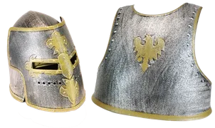 Brustpanzer Adler mit Gurten, 32x31 cm, Silber/Gold - Bild 9