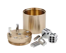 SUPER SIX "Travel" Alu, Gold, Premium, 5+Ø5cm, Reisespiel - Bild 1