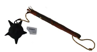 Morgenstern antik, Holz/Stoff mit Echt-Leder-Wicklung - Bild 1