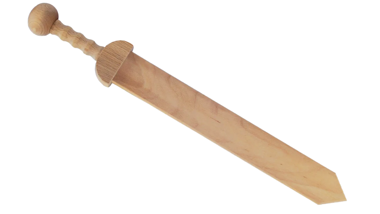 Römer-Schwert Gladius, Buche geölt,mit gedrechseltem Griff - Bild 1