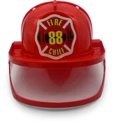 Feuerwehr-Helm mit Visier, ROT + Sticker FIRE CHIEF - Bild 5