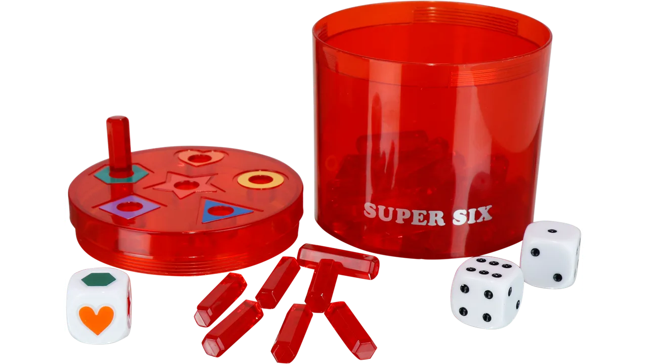 SUPER SIX "Family" ABS Rot, 10+Ø10cm, Beidseitig bespielbar! - Bild 1