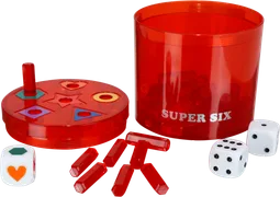 SUPER SIX "Family" ABS Rot, 10+Ø10cm, Beidseitig bespielbar! - Bild 1