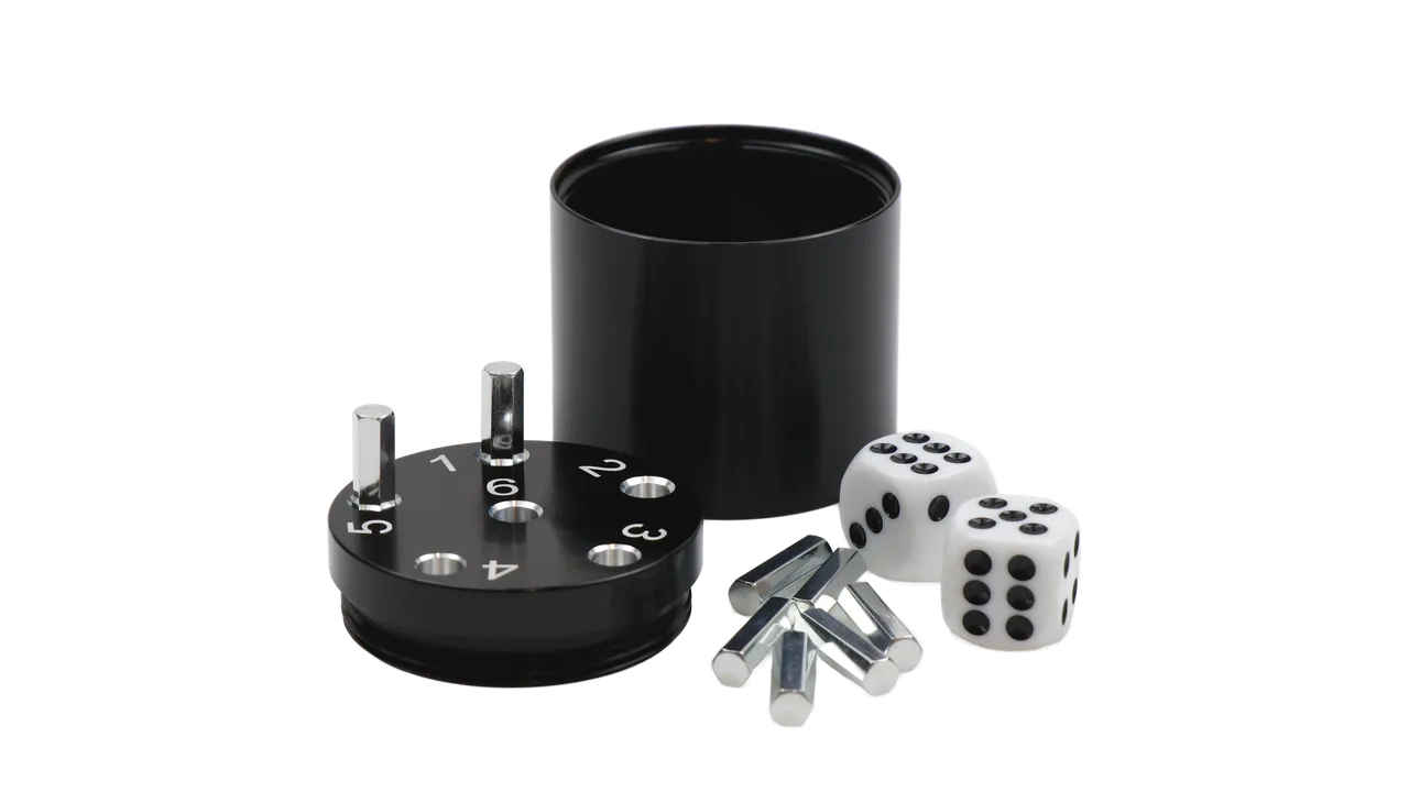 SUPER SIX "Travel" Alu, Schwarz Premium, 5+Ø5cm, Reisespiel - Bild 1