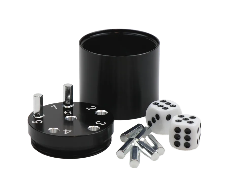 SUPER SIX "Travel" Alu, Schwarz Premium, 5+Ø5cm, Reisespiel - Bild 1