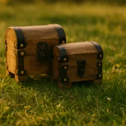 Schatzkiste/Bauerntruhe, 2er-SET,  Mango geflammt,  ca.14x11x13cm - Bild 2