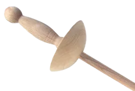 Glocken Degen Buche gedrechselter Griff, ca. 77cm, geölt - Bild 2