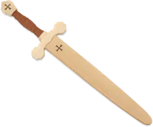 Templer Schwert Set m Holzhülle, Birk/Erle 60cm, braune Wickel. - Bild 4