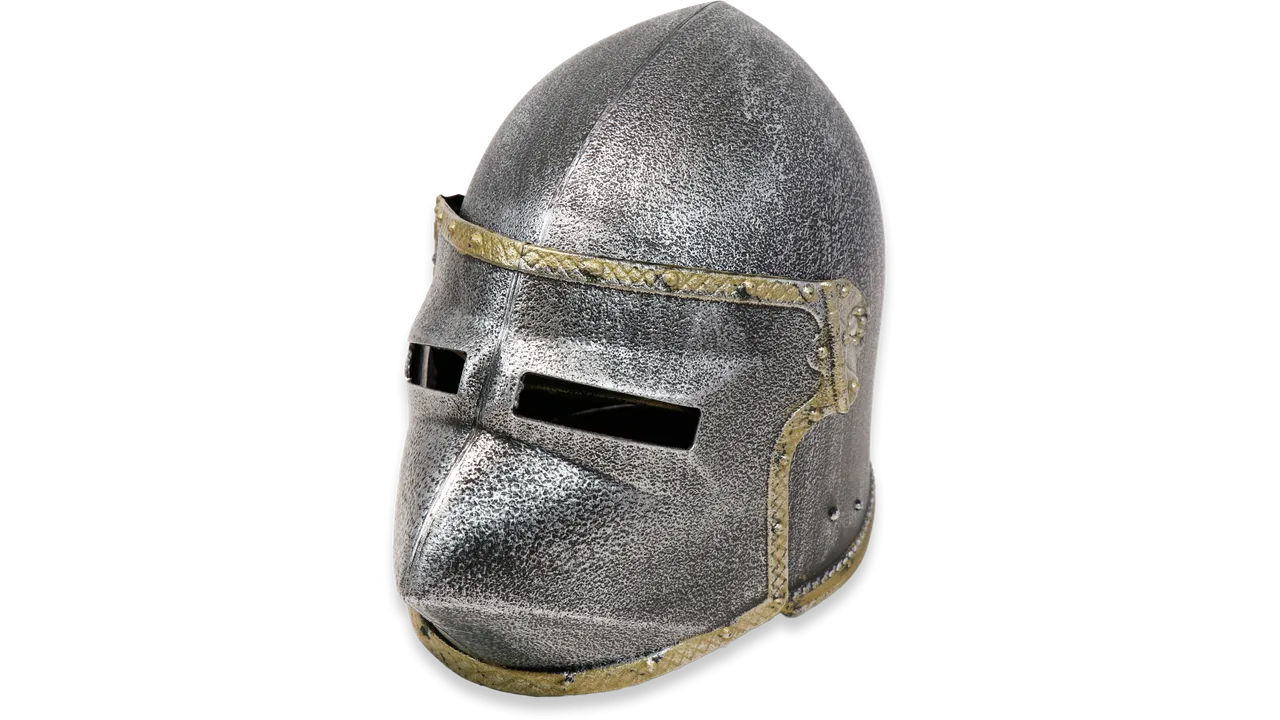 Kinder-Hundsgugel mit Klappvisier, Kunststoff, Silber/Gold - Bild 1