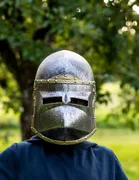 Kinder-Hundsgugel mit Klappvisier, Kunststoff, Silber/Gold - Bild 4