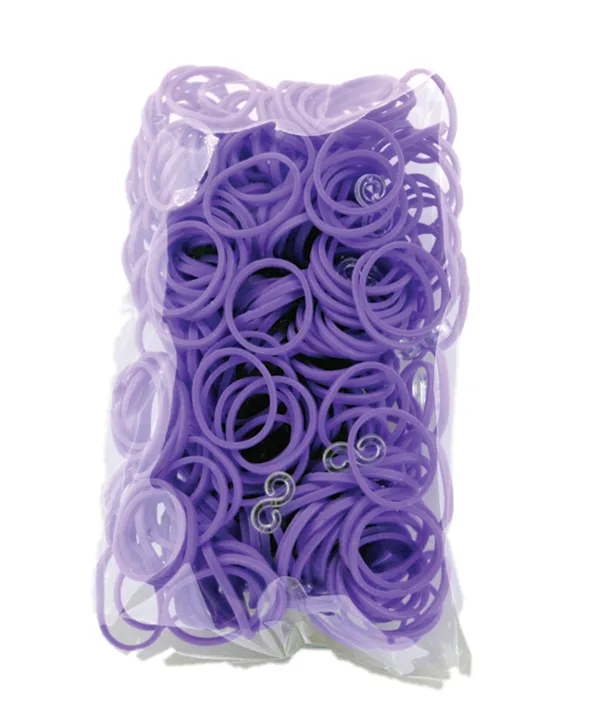 300 Stück + 12 S-Clips Elastiplay-Bänder violett - Bild 1