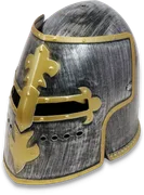 Beckenhaube mit Klappvisier, Kunststoff, Titan/Gold - Bild 1