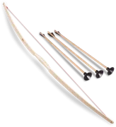 Kinder-Bogen aus Eschenholz, NATUR ca.90cm +3x 1204 Pfeile - Bild 1