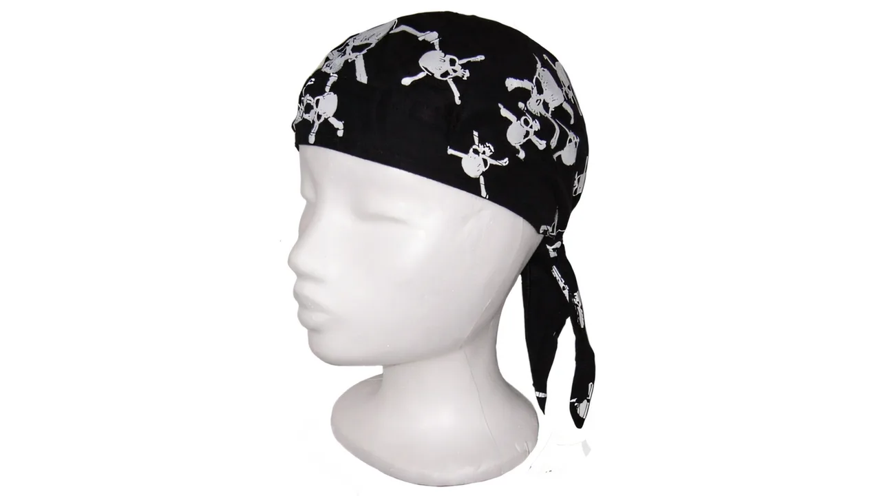 Piraten-Bandana mit Totenköpfen, schwarz/weiß