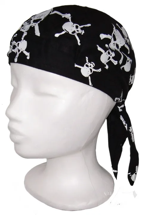Piraten-Bandana mit Totenköpfen, schwarz/weiß