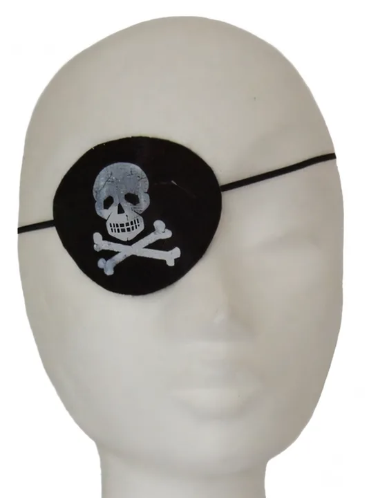 Piraten-Augenklappe mit Totenkopf, Stretchband